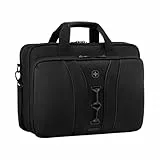 WENGER Legacy Black Series Brief Laptop-Tasche zum Umhängen, Notebook bis 16 Zoll, Tabletfach, Aktentasche, 15 l, Büro Business Uni, Schwarz, 653630
