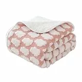 Amarrirose wasserdichte Hundedecke - 60x80cm Maschinenwaschbar, Kuschelig weiche Sofadecke mit kuscheliger Polsterung, 3D strukturierte Wolken, Warme weiche Katzendecke, Rosa