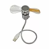 Fenteer USB-Schwanenhalsventilator mit Uhr & Temperaturanzeige – Flexibler Mini-Lüfter für Desktop/Büro – Tragbarer LED-Uhrenventilator– Ideal für Sommer, Reisen & Home-Office
