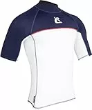 Cressi Unisex-Adult Shield Man Rash Guard Short/Sl Schützender Rashguard für SUP und Wassersport, Weiß/Blau, M/3