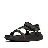 Fitflop Damen F-mode Go Leopard Adjust Gurtband Z-Riemen Sandalen, Chocolate mix, 39 EU