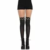 LEG AVENUE Damen Bat Wing Sheer Tights Strumpfwaren, Schwarz, 1 Stück 1er Pack EU