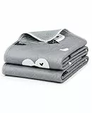 lionto Wiederverwendbare Welpenunterlagen 2er-Set, 122x91 cm, bis 60°C waschbar, super saugfähig für Stubenreinheit, rutschfeste Trainingspads für ältere Hunde, 4-lagig, umweltfreundlich, grau