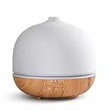 JESMAY Aroma Diffuser Keramik 500ml Premium Ultraschall Luftbefeuchter Diffusor für Ätherische Öle Timer-Einstellung & 10-Farben-LED BPA-Frei Diffuser Weiß für Schlafzimmer Wohnzimmer Büro Yoga