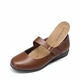 DREAM PAIRS Ballerinas Damen Remonte Schuhe Damen Trachtenschuhe Damen Supportive 3D Insole Adjustable Strap,Size 40,Braun,SDFA2407W