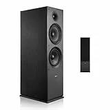 VEVOR Standlautsprecher, 2-Wege-System, mit 2,54 cm Hochtöner, Zwei 20,32 cm Tieftönern, 600 W Spitzenleistung, 50 Hz–20 kHz Frequenzgang, Robustes MDF-Gehäuse, für Home-Audio, Einzeln