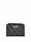 Guess Laurel Ii Kartenetui mit umlaufendem Reißverschluss für Damen, Kohle-Logo, Einheitsgröße
