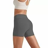 Friptspyg Kurze Sporthose Damen Sport Shorts V High Waist Gym Shorts Stretch Yoga Pants Laufend Hotpants, Dunkelgrau XL