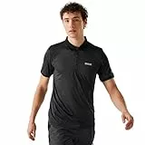 Regatta II Schnelltrocknendes, absorbierendes T-Shirt mit Knopfkragen Schwarz XL