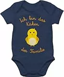 Shirtracer Baby Body Junge Mädchen - Sprüche - Küken der Familie - 3/6 Monate - Navy Blau - babymode witzig spruch das bodys babybody mit sprüchen spruche ich bin babybodys babygeschenk