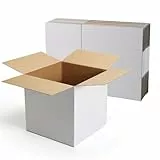 HORLIMER 10 Stück Weiß Versandkarton Karton Box, 30,5x30,5x30,5 CM Verpackungskartons für Warensendung, Geschenkbox, Faltkarton, Postkarton