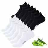 inaWarm Bambus Sneaker Socken Damen 39-42 35-38, 6 Paar Atmungsaktive Sportsocken, Kurze Laufsocken Damen Geschenk mit Geschenkbox 35-38 3x Schwarz | 3x Weiß