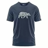 FORSBERG Espenson T-Shirt mit stylischem Bär Brustlogo Rundhals für Herren, Farbe:dunkelblau/grau, Größe:XL