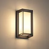 Klighten Außen Wandleuchte E27 Fassung, Max 60W, Modern Außenwandleuchte Aussen Innen Wandlampe, IP65 Aussenleuchte für Eingang Korridor Terrasse, PC + Aluminium, ohne Leuchtmittel, Schwarz