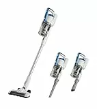 Amazon Basics Akku-Staubsauger, 2-in-1-Gerät, mit BLDC-Motor, 350 W, 0,7 l, Weiß und Blau