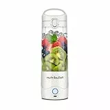 nutribullet Portable, Smoothie Maker to go, 475 ml BPA-freier Becher, kabellos, wiederaufladbar für 15+ Mixvorgänge, tragbarer mini Mixer für mix & go, zerkleinert Eis & Obst, Weiß, NBP003W