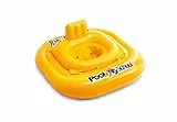 Intex 56587EU - Schwimmring mit Sitz Pool School Quadratisch, Vinyl, Gelb, 79x79 cm