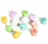 Logbuch-Verlag kleine Osterhasen-Figuren, 12er Set: Bunte Mini-Hasen Osterdeko, Osterschmuck für Tischdeko, Geschenke und Osterfest, Deko-Figuren mit Aufkleber aus Polyresin, Indoor, 2 cm