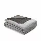 s.Oliver Lounge Decke 150x200 - Polyesterflausch kuschelig, warm & waschbar, Kuscheldecke grau