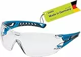 Uvex pheos nxt - Premium-Schutzbrille - innen beschlagfrei, außen extrem kratzfest & chemikalienbeständig - anthrazit/blau, transparent - one size