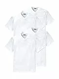 Schiesser 4er Pack American T-Shirt Rundhals oder V-Neck M-XXXL, Schwarz o. Weiß (6 (Gr. Large), Weiß (V-Ausschnitt)) [Textilien]