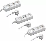 Meister Steckdosenleiste 3-fach - 3er Set - 1,4 m Kabel - weiß - Kunststoffleitung - IP20 Innenbereich, Steckerleiste, Mehrfachsteckdose, Tischsteckdose, Tido 3-fach, 7430380