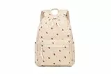 LOIDOU Schulrucksack Mädchen & Jungen Teenageralter Leichter Rucksack Damen für Schule Wasserabweisend Daypack Bookbag Colleg Work (Beige - Erdbeeren)