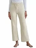 Famulily Flauschig Pyjama Hosen Damen Lang Freizeithose Winter Weich Fleecehose Warm PlüSch Yogahose Beige Xl
