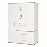 roba Kleiderschrank, Weiss, 134,5 x 55 x 193 cm