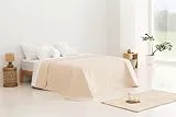 Todocama Feine Tagesdecke mit Stern-Design, für Frühling, Sommer, Herbst und Winter, 100% Mikrofaser, extra weich, Mehrzweck-Bettdecke, 80/90-180 x 260 cm, Beige