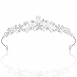 GERHUA Diadem Hochzeit, Krone Kristall Tiara Abschlussball Crown Braut Stirnband Diadem Crown für Mädchen Abschlussball Geburtstag Hochzeit Party (Silber)