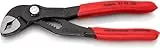 KNIPEX Cobra Wasserpumpenzange, 150 mm, Muttern bis 30 mm, Rohre bis 36 mm, Feinverstellung per Knopfdruck, Rohrzange, 87 01 150