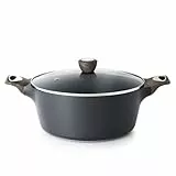 SENSARTE Antihaftbeschichteter Suppentopf mit Deckel, 6.2L Suppentopf Auflauftopf, Gesunder Pastatopf, Großer tiefer Kochtopf, Großer Soßentopf Eintopf Topf, Induktionskompatibel