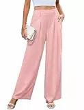 Svanco Weite Hose Damen Sommer High Waist Marlenehose Leicht Linen Stoffhose Elegant Lockere Anzughose