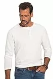 JP 1880 Herren große Größen Übergrößen Menswear L-8XL JP1880 Henley, Basic, Shirt, Langarm, Knopfleiste, bis 8XL schneeweiß 6XL 702555200-6XL