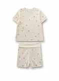 Sanetta Mädchen-Schlafanzug kurz beige Bunte Dots | Nachhaltiger und bequemer kurzer Schlafanzug aus 100% Bio-Baumwolle für Mädchen.
