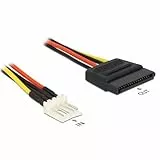 Delock Kabel Power SATA 15 Pin Stecker  Floppy 4 Pin Stecker 24 cm, Schwarz, Rot, Gelb, 24cm, 3 Stück