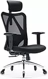 SIHOO Bürostuhl Ergonomischer [TESTSIEGER] Schreibtischstuhl, Drehstuhl hat Verstellbarer Lordosenstütze, Kopfstütze und Armlehne, Höhenverstellung und Wippfunktion, bis 150kg/330LB Belastbar
