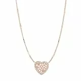 Fossil Damenkette Val Mosaic Heart Edelstahl roségoldfarben, JF03164791