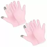 Sibba 2 Paar Feuchtigkeitsspendende Handschuhe Für Die Nacht Touchscreen Handschuhe Weiße Baumwollhandschuhe für Trockene Hände Ekzeme Hand Spa Behandlungshandschuhe Für Reparatur Raue Rissige
