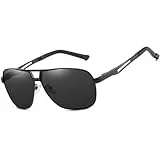 AORON Polarisierte Herren Sonnenbrille Polarisierte Outdoor Sportbrille 100% UV400 Schutz Fahren Sonnenbrille (Schwarz ，Schwarz)