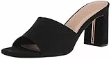The Drop Damen Pattie Mules mit Hohem Blockabsatz, Schwarz (Microsuede Schwarz), 39 EU