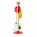 Melissa & Doug Putz Spielset - 6-teiliges Holzset mit Besen, Handfeger und Kehrschaufel, Staubwedel und Mop, für realistisches Rollenspiel, für Kinder ab 3 Jahren - FSC zertifizierte