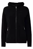 OXMO OXFinja Damen Fleecejacke Sweatjacke Jacke mit Kapuze Reißverschlusstaschen Regular fit, Größe:S, Farbe:Black (194007)