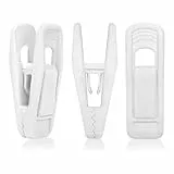 Andiker 20 Pack Samt-Kleiderbügel Clips Set, Finger-Hosen-Clips für Samtbeflockte, Kleidung Pins (Weiß)