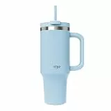 Contigo Thermosflasche 1200 ml mit Henkel und Strohhalm | Isolierte Thermo-Trinkflasche aus Edelstahl mit Deckel | Kühlt 29 Stunden | Reisebecher | Thermobecher | | Glacier