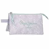 Pepe Jeans Renata Dreifach-Federmäppchen, Violett, 22 x 12 x 5 cm, Polyester, von Joumma Bags, dunkelviolett, Talla única, Dreifachmäppchen