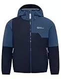Jack Wolfskin Unisex Kinder Turbulence Hooded Jkt Softshelljacke, Night Blue, 128 EU