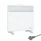WARMTEC Elektroheizung 1000W | Elektroheizkörper mit 8-Stufen-Thermostat und Frostschutzfunktion | Konvektor Heizung für energiesparendes Heizen | Standmontage, Schutzklasse IP20 | Weiß