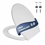 IDEALHOUSE Toilettendeckel mit Absenkautomatik, antibakterieller WC Sitz, einfache Montage, Quick-Release zur einfachen Reinigung, Urea-Duroplast, Maximale Belastung 150kg, Weiß, Oval